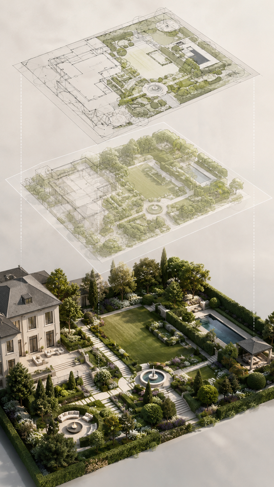 Du plan 2D au rendu 3D, illustration